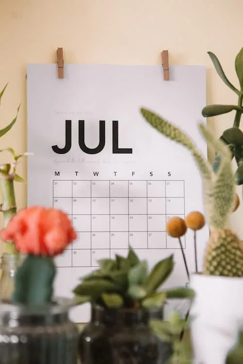 Fecha exacta en un calendario